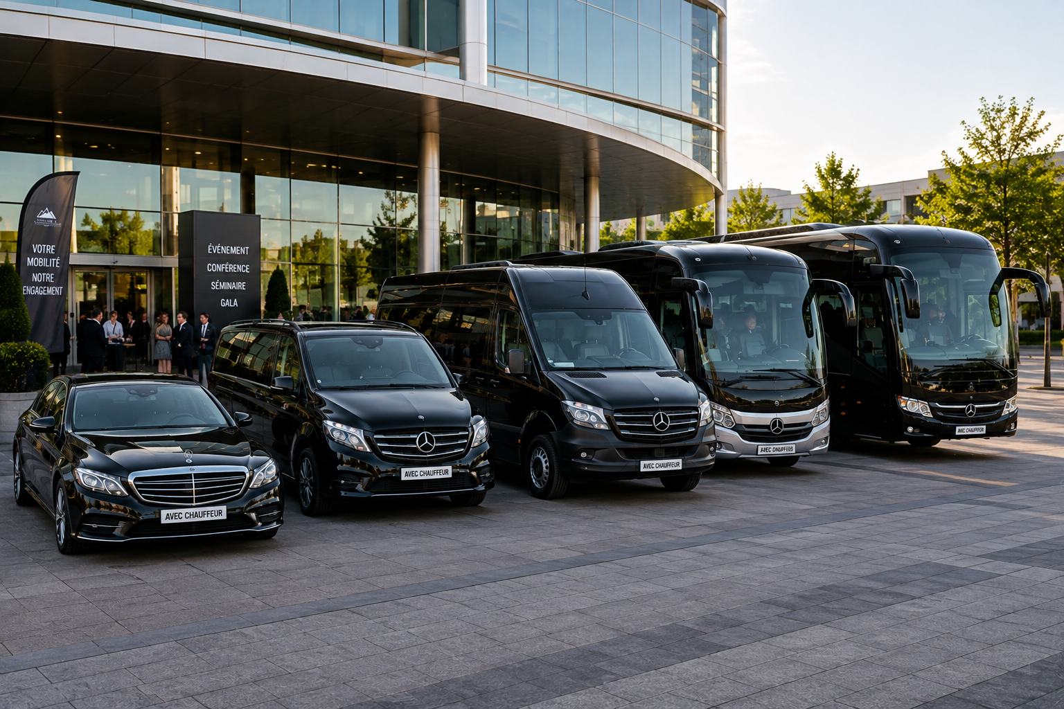Mise à disposition avec chauffeur limousine berline van minibus autocar bus minicar Sierre