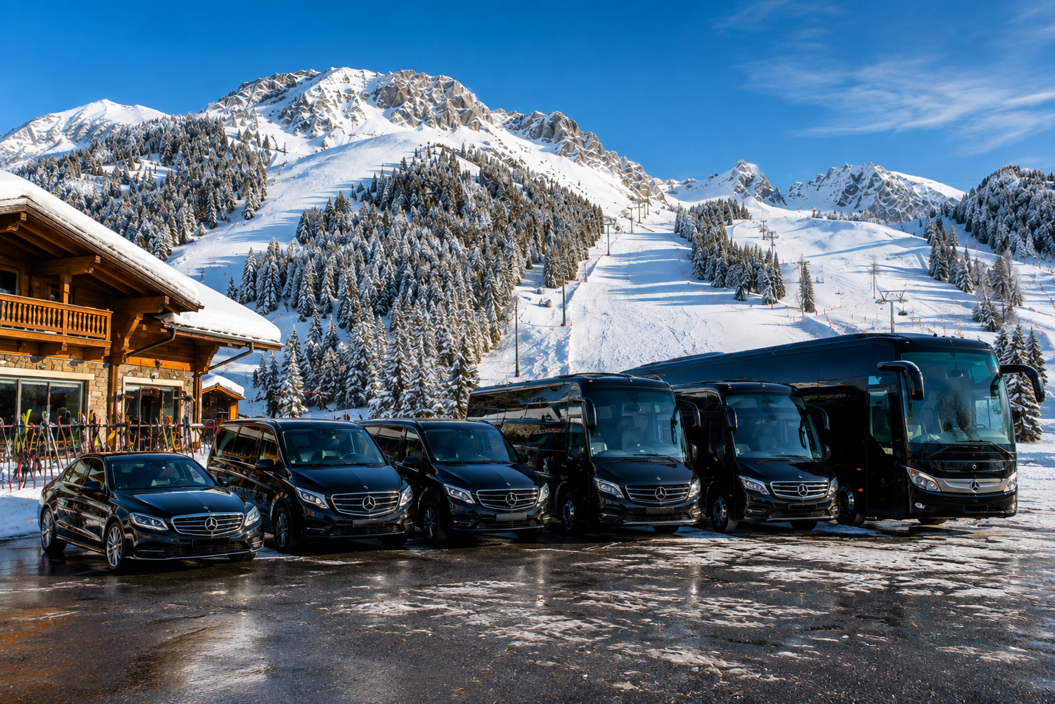 Limousine, Van, Minibus, Minicar, autocar et bus avec chauffeur Sierre- Transfert de Ski