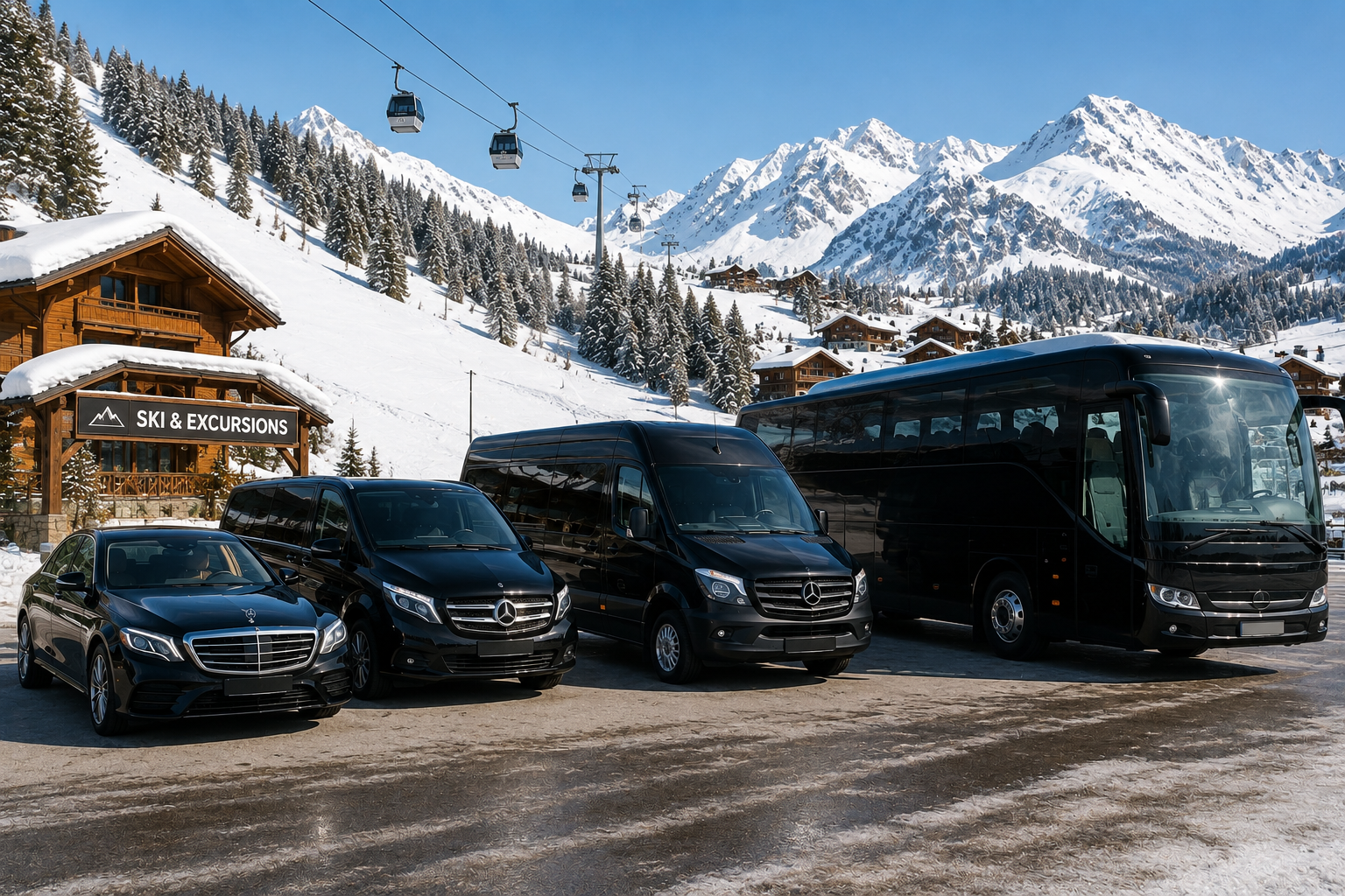 Limousine, Van, Minibus, Minicar, autocar et bus avec chauffeur Coppet-  Transfert ski