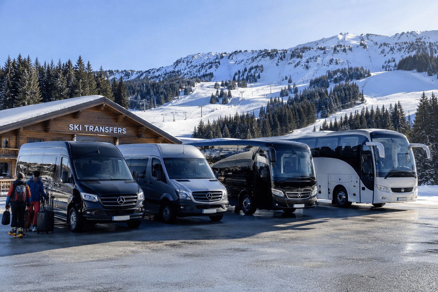 Limousine, Van, Minibus, Minicar, autocar et bus avec chauffeur Gland- Transfert ski