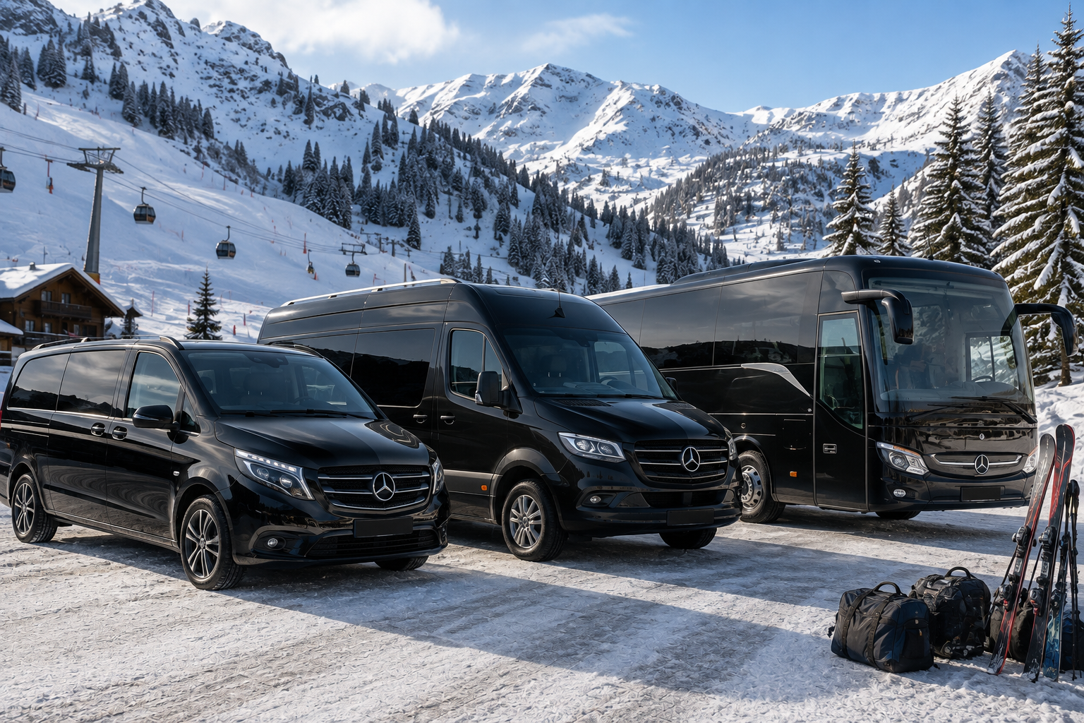 Limousine, Van, Minibus, Minicar, autocar et bus avec chauffeur St-Sulpice -  Transfert ski