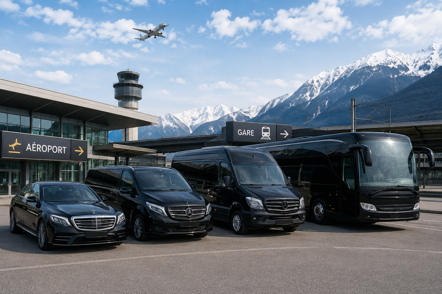 Limousine, Van, Minibus, Minicar, autocar et bus avec chauffeur Coppet-  Transfert aéroport