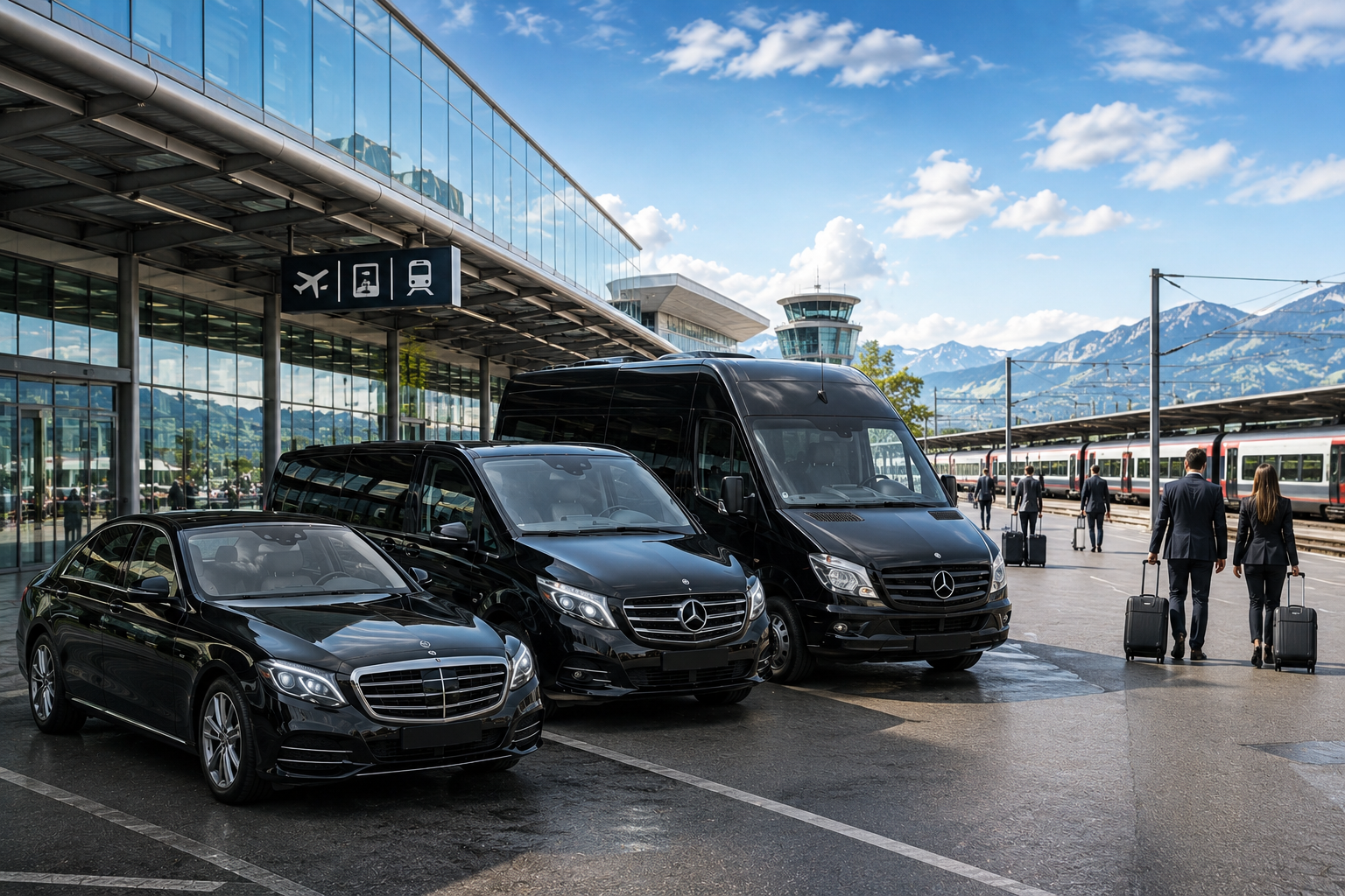 Limousine, Van, Minibus, Minicar, autocar et bus avec chauffeur St-Sulpice -  Transfert aéroport