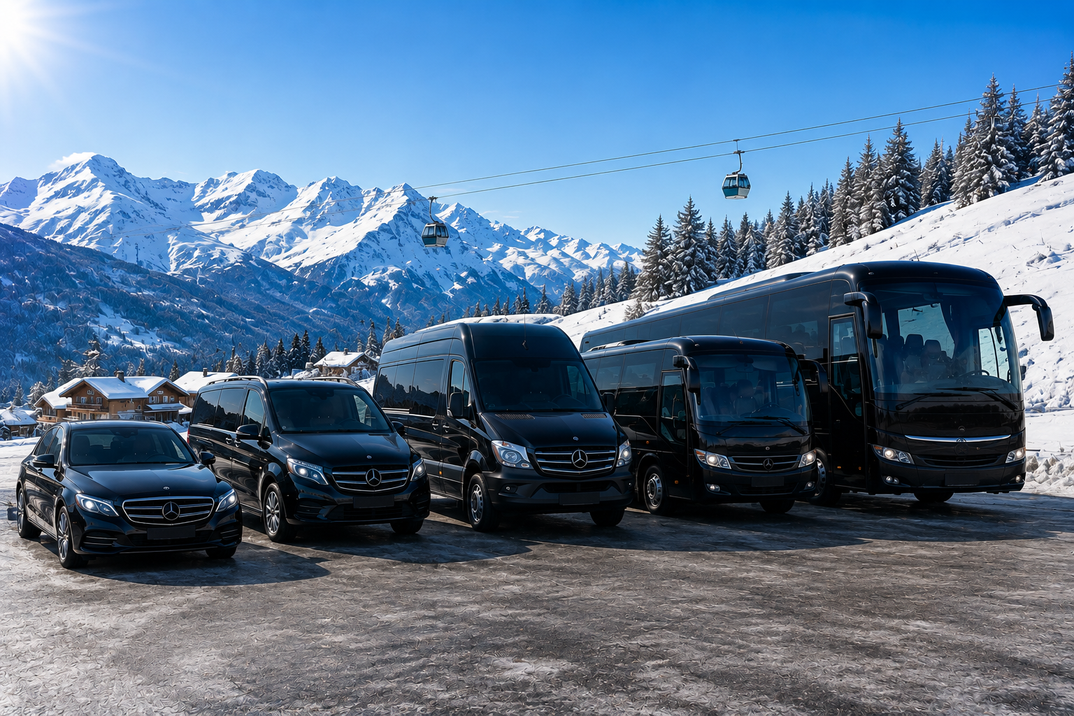 Limousine, Van, Minibus, Minicar, autocar et bus avec chauffeur Cully -  Transfert ski