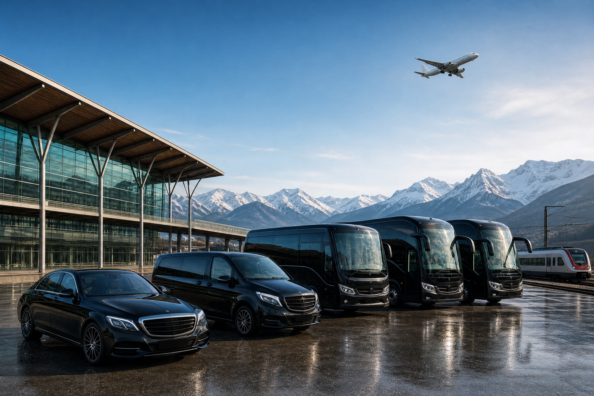 Limousine, Van, Minibus, Minicar, autocar et bus avec chauffeur Yvonand-  Transfert aéroport