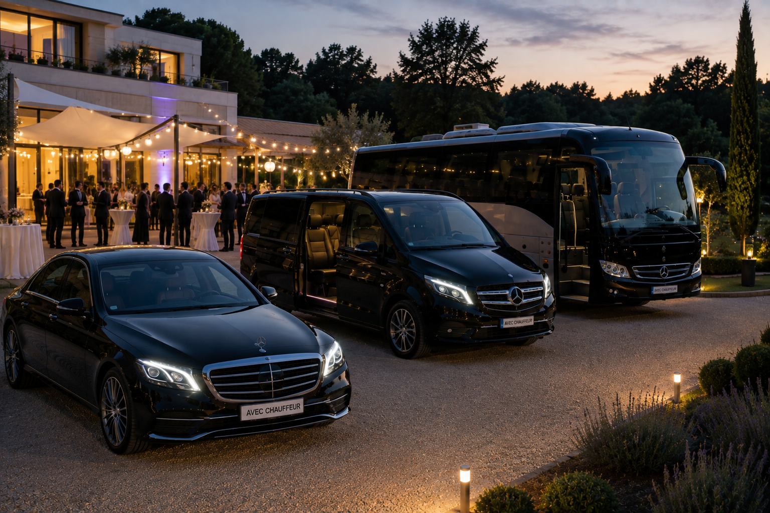 Limousine, Van, Minibus, Minicar, autocar et bus avec chauffeur Gland- Mariage