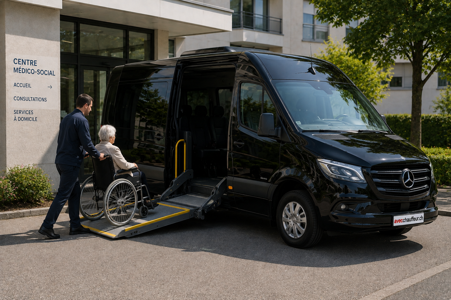 Location de véhicules avec chauffeur en Suisse - Van, Minibus, Minicar, Autocar, bus. Transport handicap 