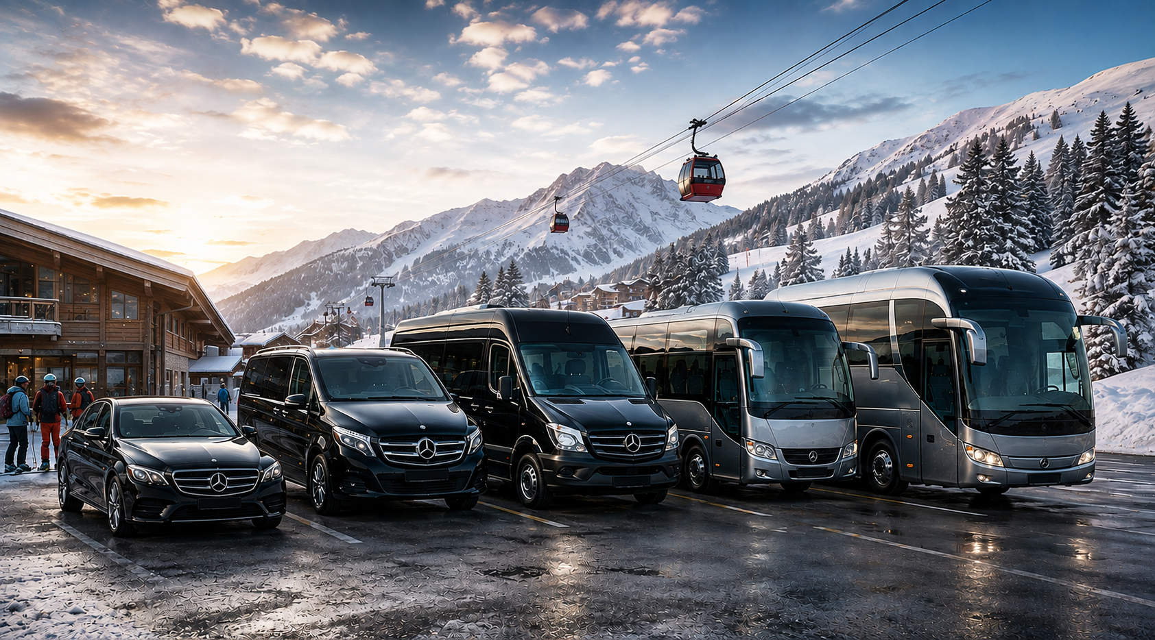 Limousine, Van, Minibus, Minicar, autocar et bus avec chauffeur Le Payerne- Transfert ski