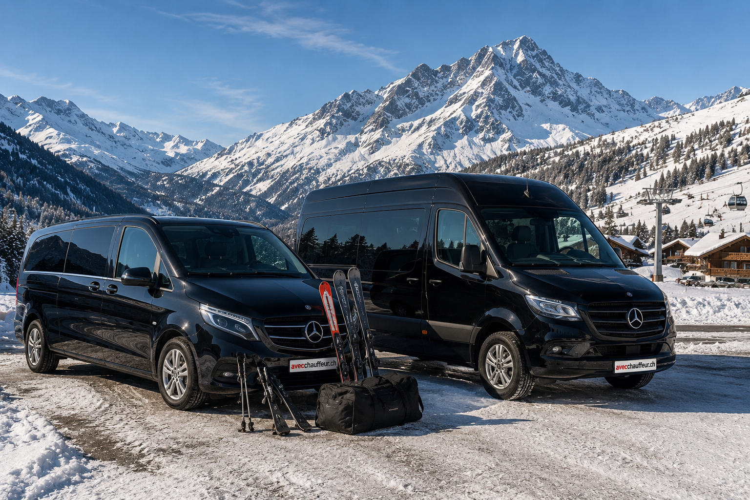 Location de véhicules avec chauffeur en Suisse - Van, Minibus, Minicar, Autocar, bus. Transfert de ski