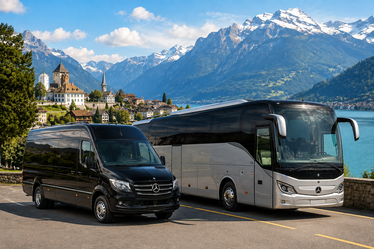 Limousine, Van, Minibus, Minicar, autocar et bus avec chauffeur Payerne - visite, excursion tourisme