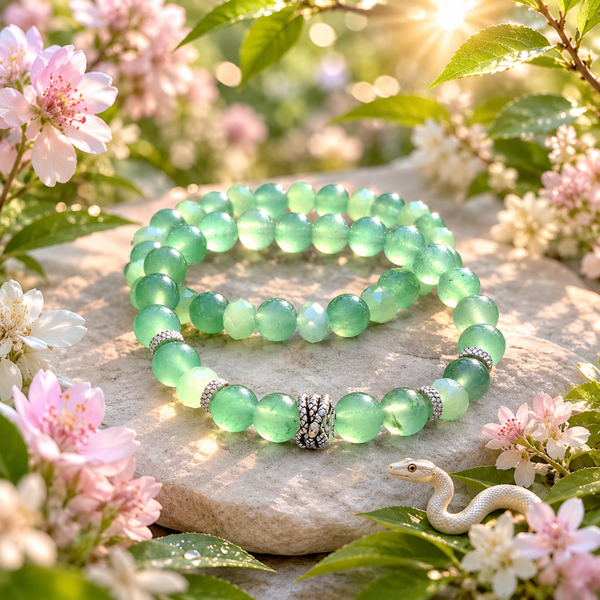 Green Aventurijn Slang Armbandset
