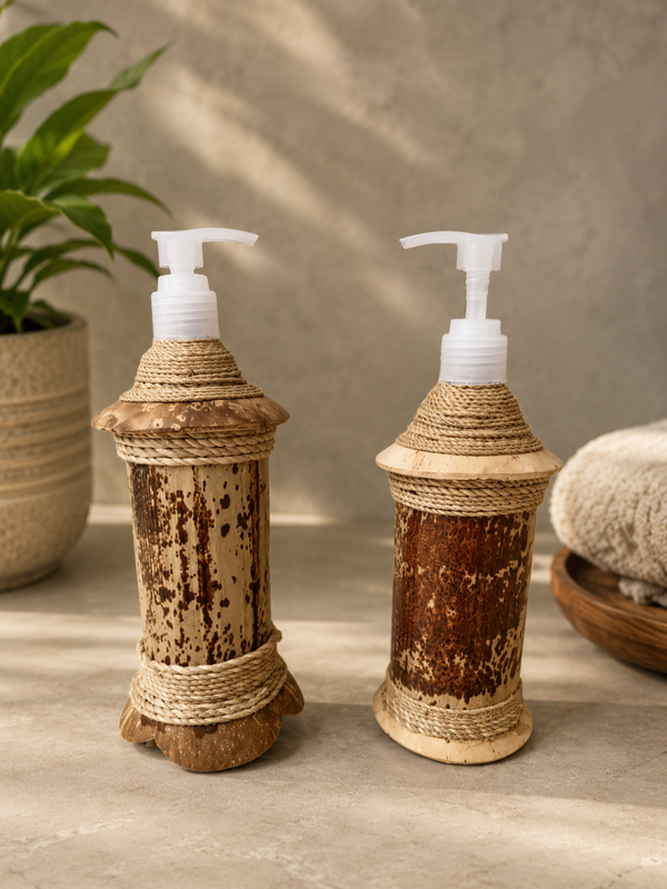 Bamboe Zeepdispenser Handgemaakt | Zeeppompje voor Badkamer & Keuken