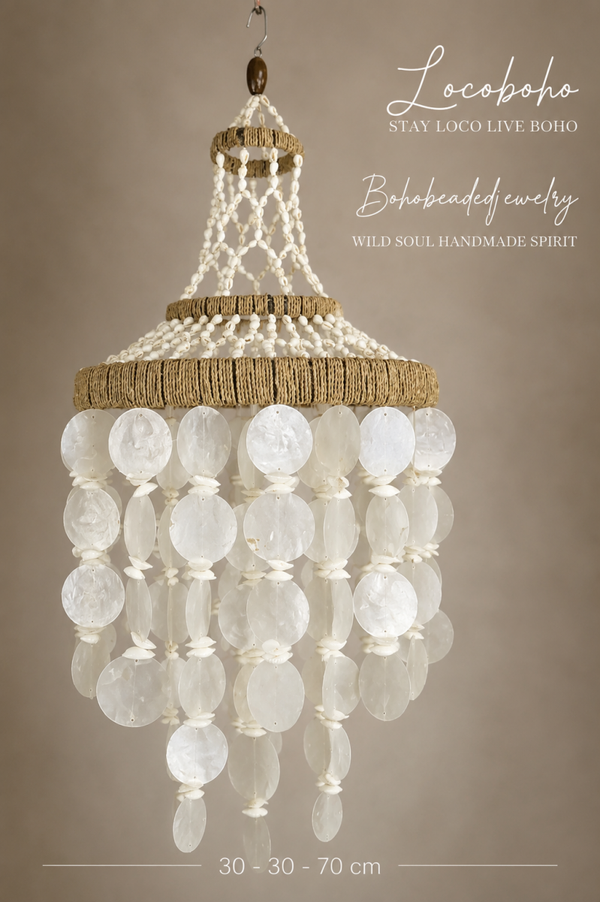 Capiz Schelpenhanger Large 30 x 30 x 70 cm | Ibiza Wanddecoratie