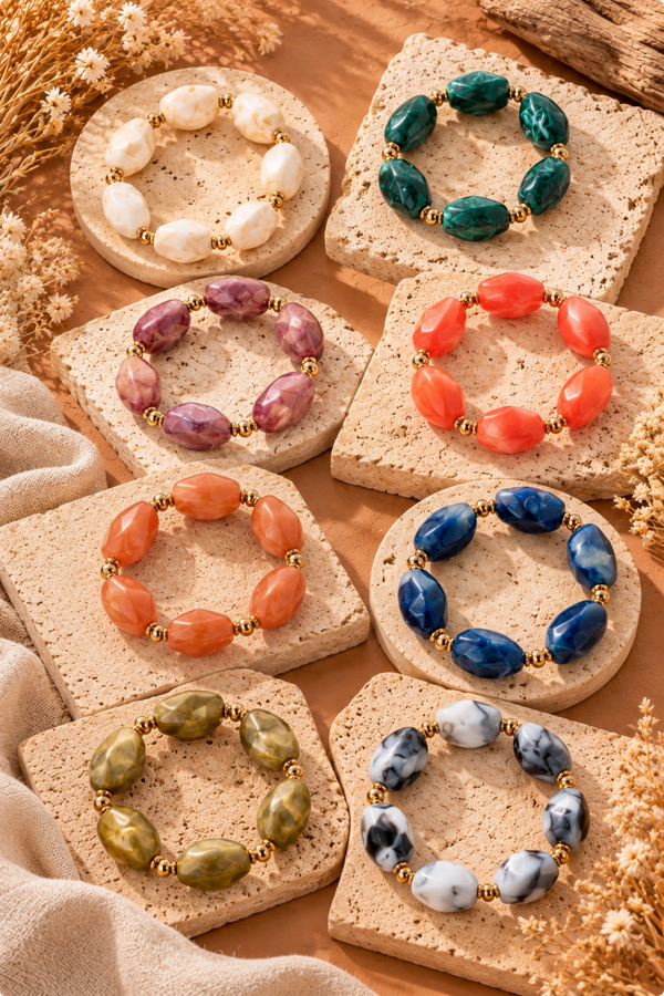 Bracelets perles de résine