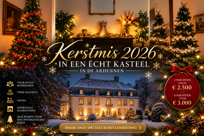 kerstmis in een groepskasteel in de Ardennen