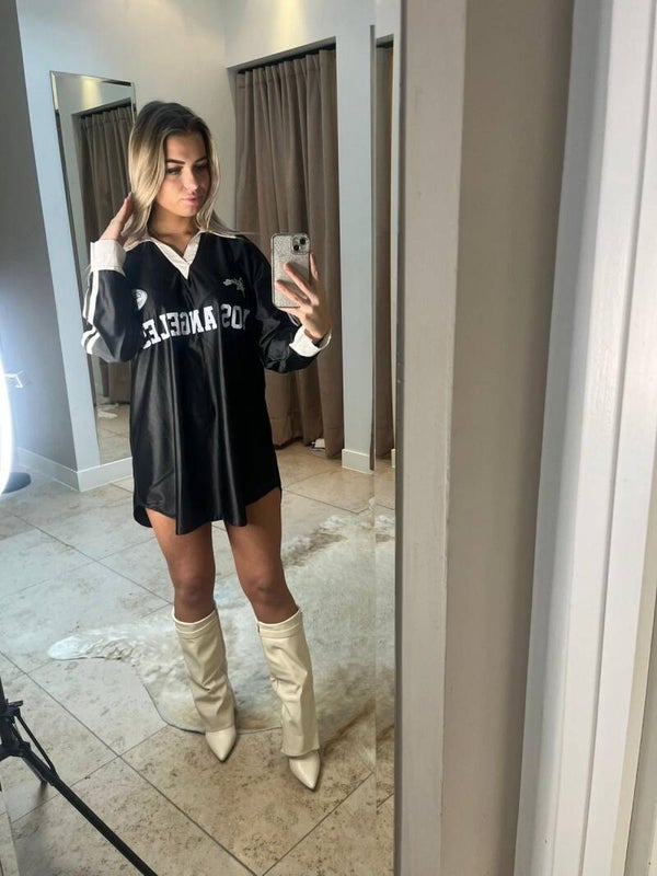 T shirt jurk (zwart) los angels