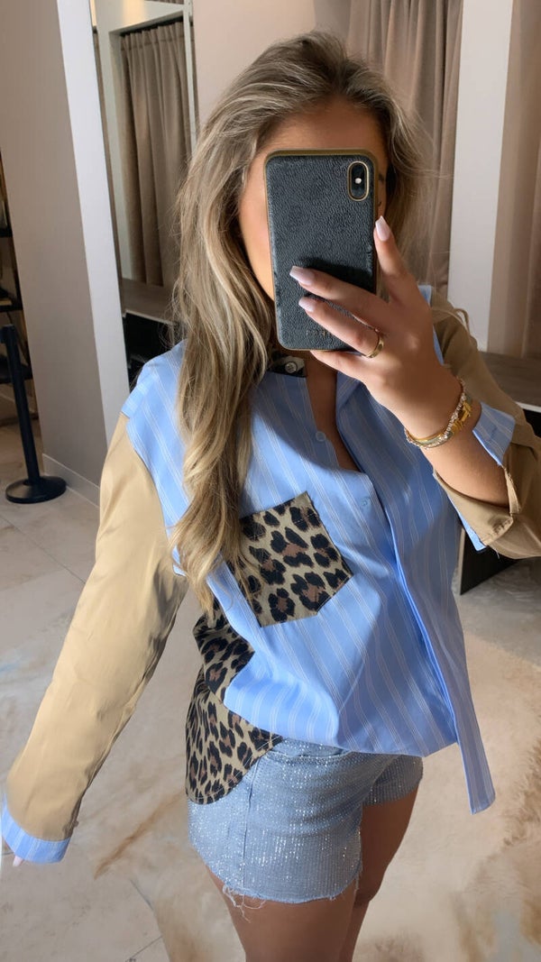 Panter blouse met denim