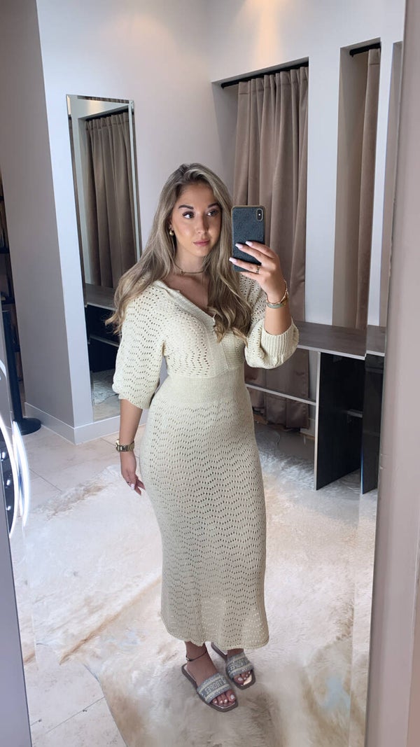 Beige long ibiza dress