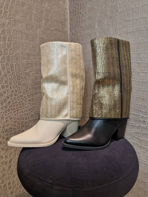 Laars wit/goud zwart/goud