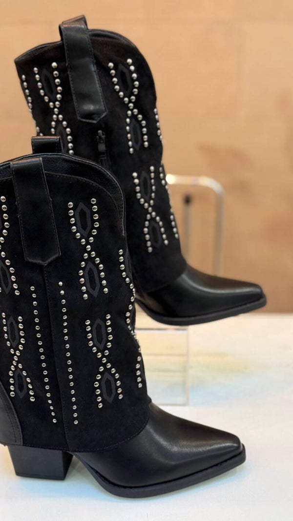 Studs cowboy zwart
