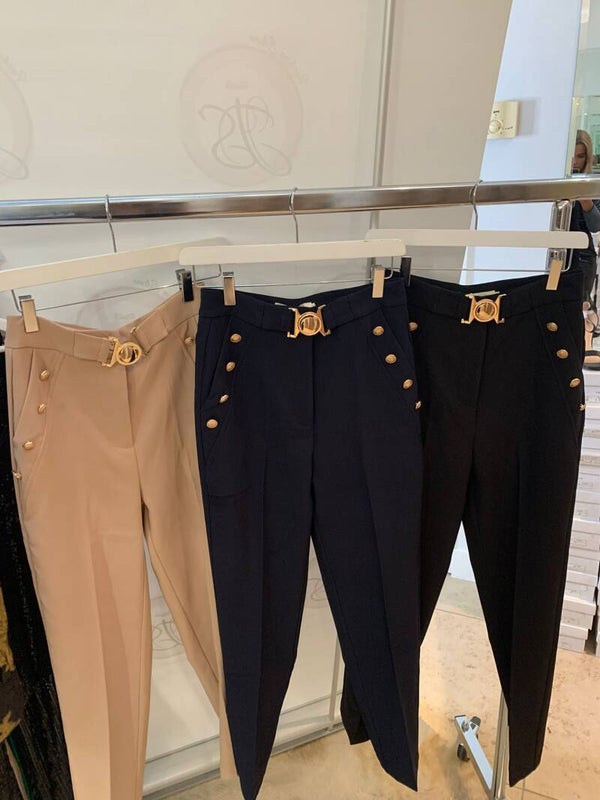PANTALON GOLD BUTTON beige