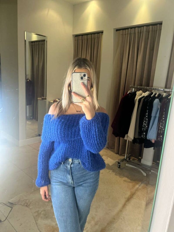 Donkerblauw Fluffy top