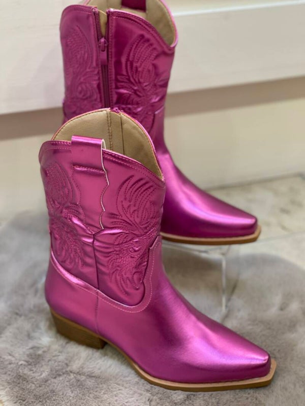 Metallic fushia  cowboylaarzen'