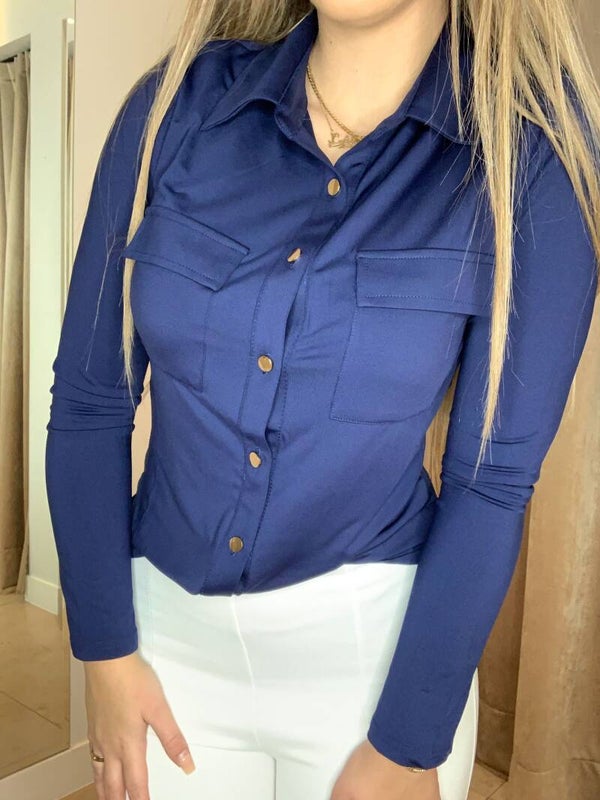 Travel blouse blauw