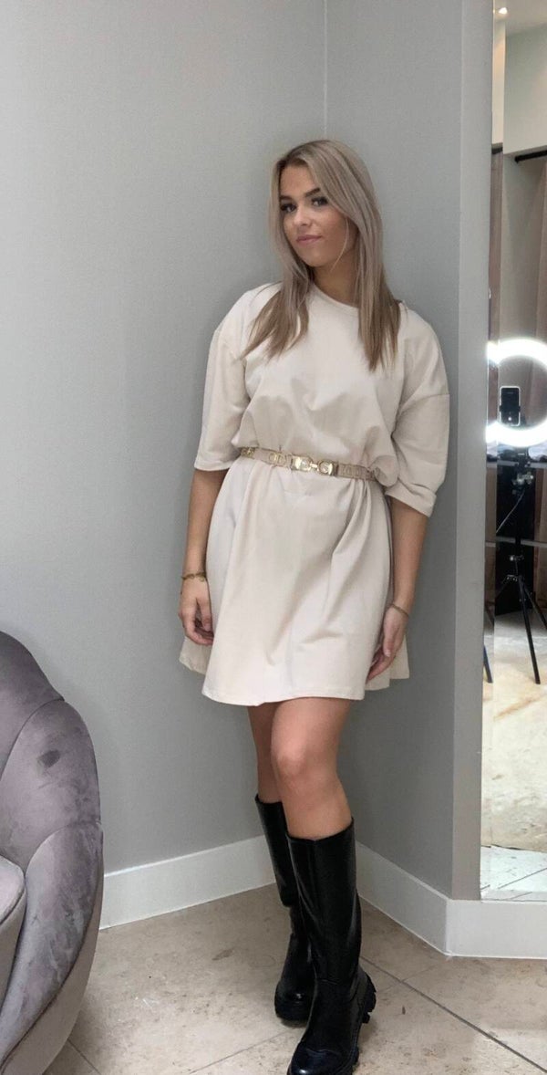 T-shirt dress beige