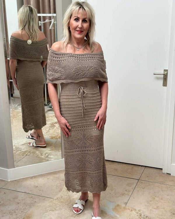 Beach jurk taupe