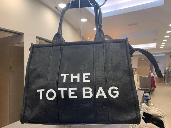 TOT BAG ZWART LEDER VEGAN  L SIZE