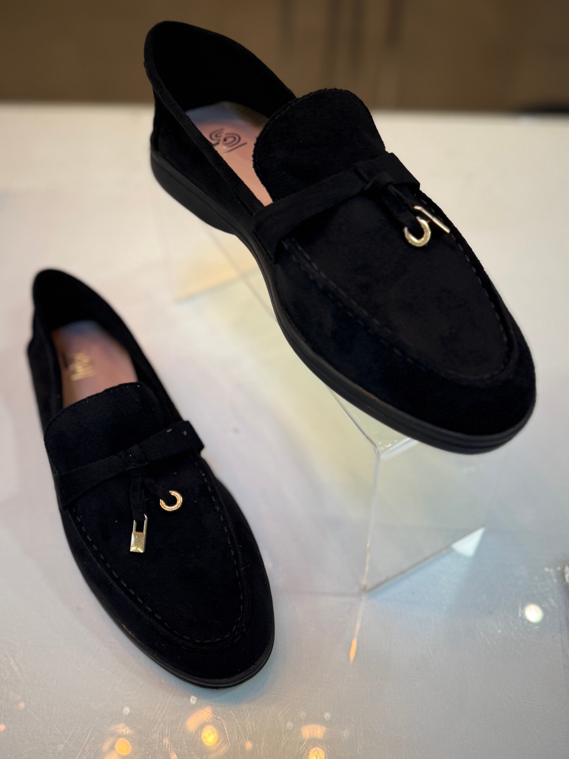 loafers zwart suède