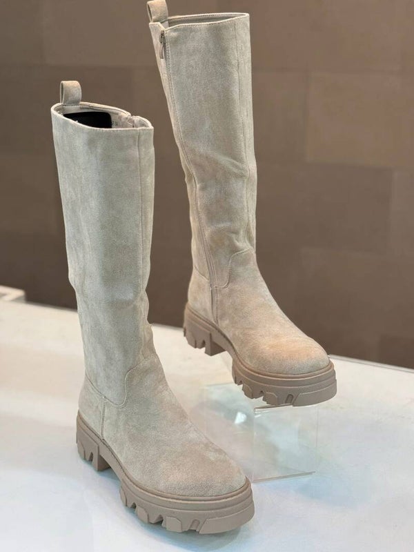 Boots suede crème