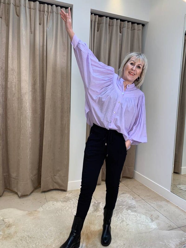 paarse blouse