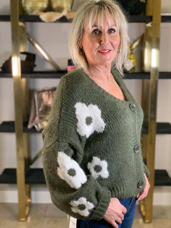 Bloemen vest groen