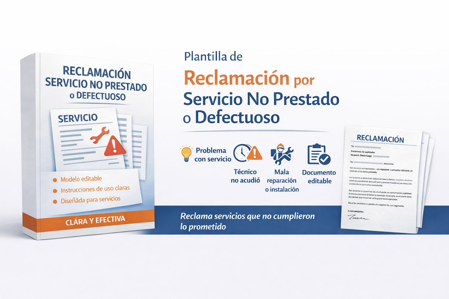 Plantilla de Reclamación por Servicio No Prestado o Defectuoso