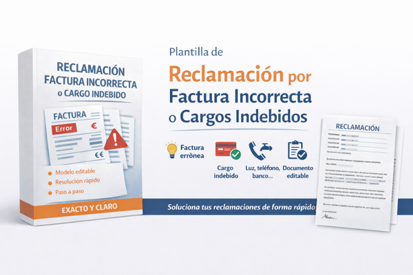 Plantilla de Reclamación por Factura Incorrecta o Cargo Indebido