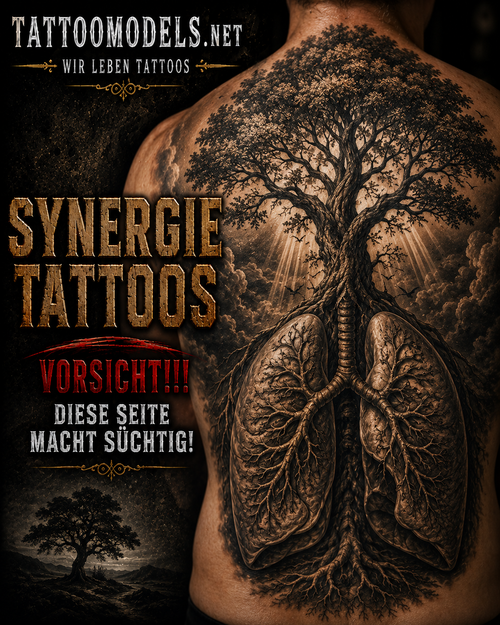 Baum und menschliche Lunge verschmelzen zu einem anatomischen Natur Synergie Tattoo – TattooModels.net
