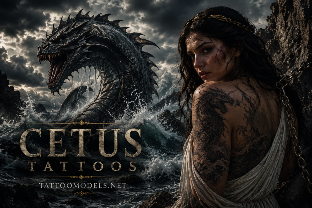 Cetus Tattoos und Ketos Tattoos – das mythologische Seeungeheuer der griechischen Mythologie | TattooModels.net