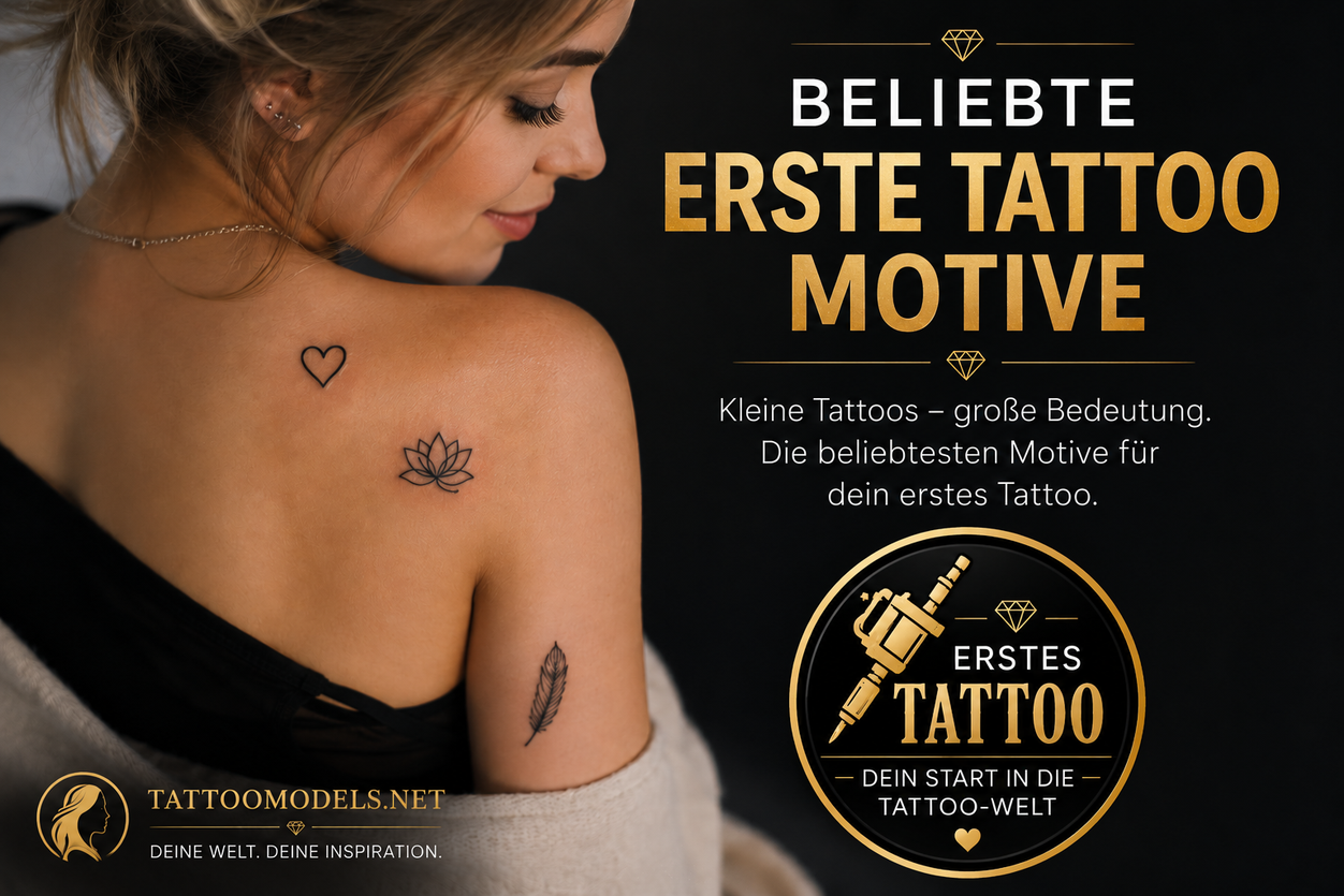 Hero-Bild zu beliebten ersten Tattoo-Motiven auf Tattoomodels.net mit kleinen minimalistischen Tattoos als Inspiration für das erste Tattoo