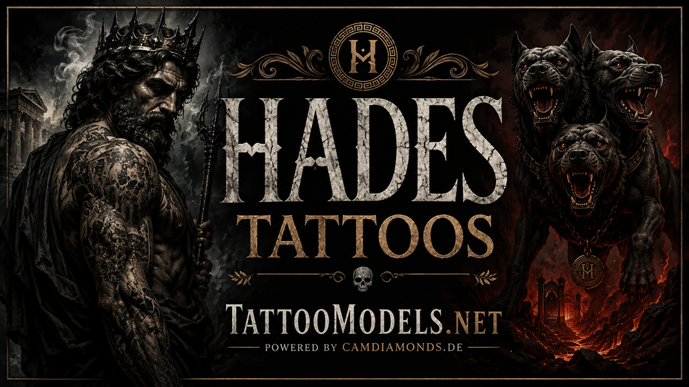 Hero-Bild zu Hades Tattoos mit Cerberus und griechischer Mythologie auf TattooModels.net.