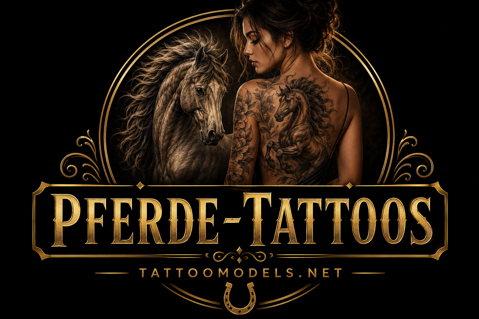 Tätowiertes Model mit Pferde-Tattoo als Inspiration für Pferde-Tattoos, Bedeutung, Freiheit, Stärke und Eleganz