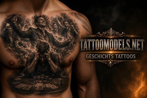 Poker Tattoo vom Verlierer zum Gewinner als Symbol für Strategiewechsel Mindset Wandel und Erfolg