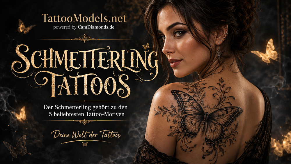 Schmetterling Tattoos mit Tattoo Model und großem Schmetterling auf dem Rücken – TattooModels.net