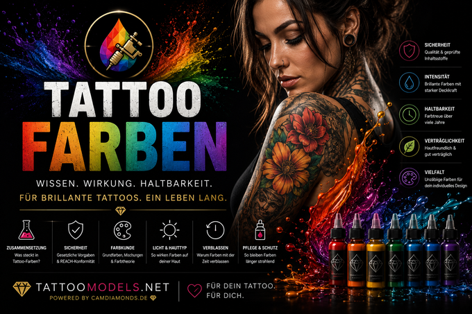 Tattoo-Farben – Ratgeber zu Pigmenten, Farbkunde, Haltbarkeit, Sicherheit und REACH-konformen Tätowierfarben