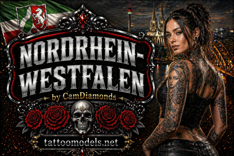 Tätowierte Frauen aus NRW – Tattoo Models aus Köln, Düsseldorf, Essen und dem Ruhrgebiet – Tattoomodels by CamDiamonds