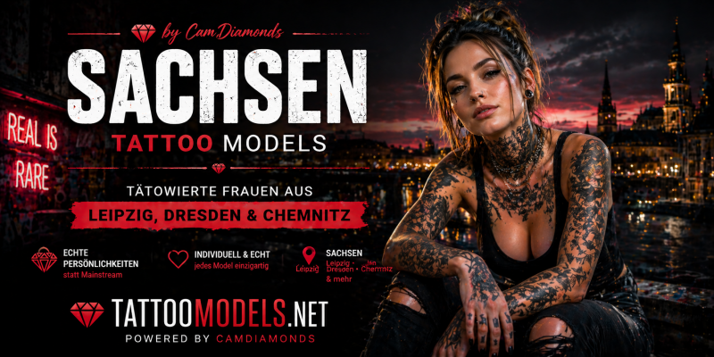 Tattoo Models aus Sachsen – tätowierte Frau aus Leipzig, Dresden und Chemnitz auf TattooModels.net powered by CamDiamonds