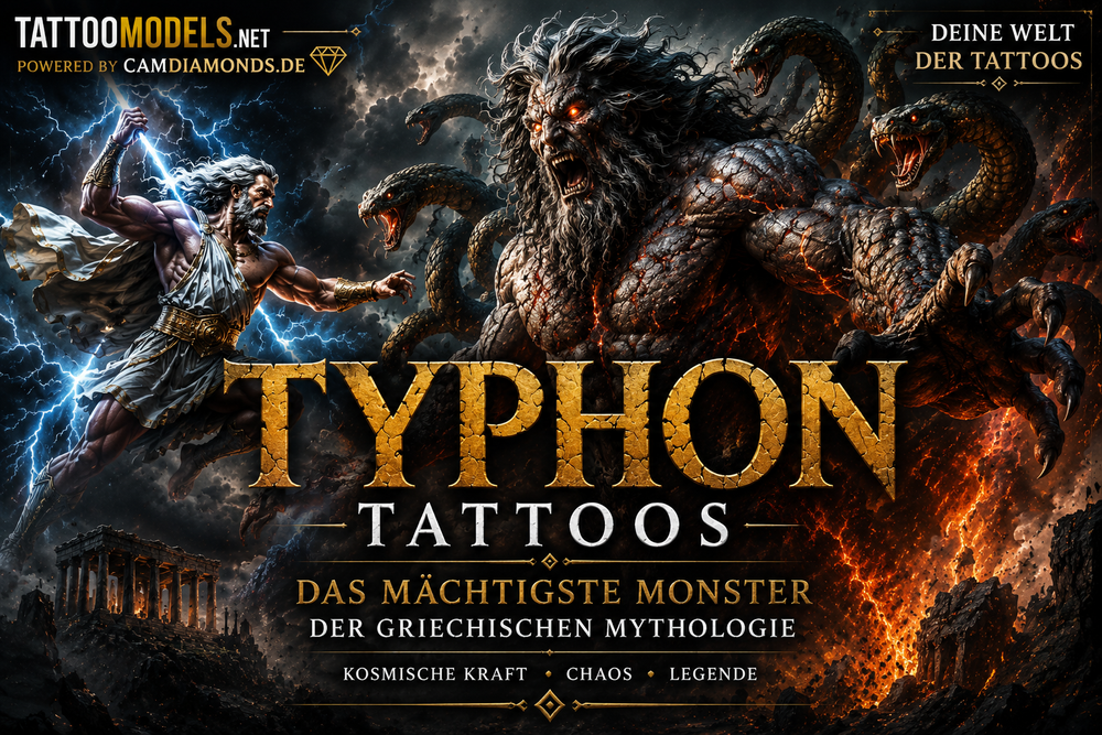 Typhon Tattoos – mächtiges Ungeheuer der griechischen Mythologie im Kampf gegen Zeus | TattooModels.net
