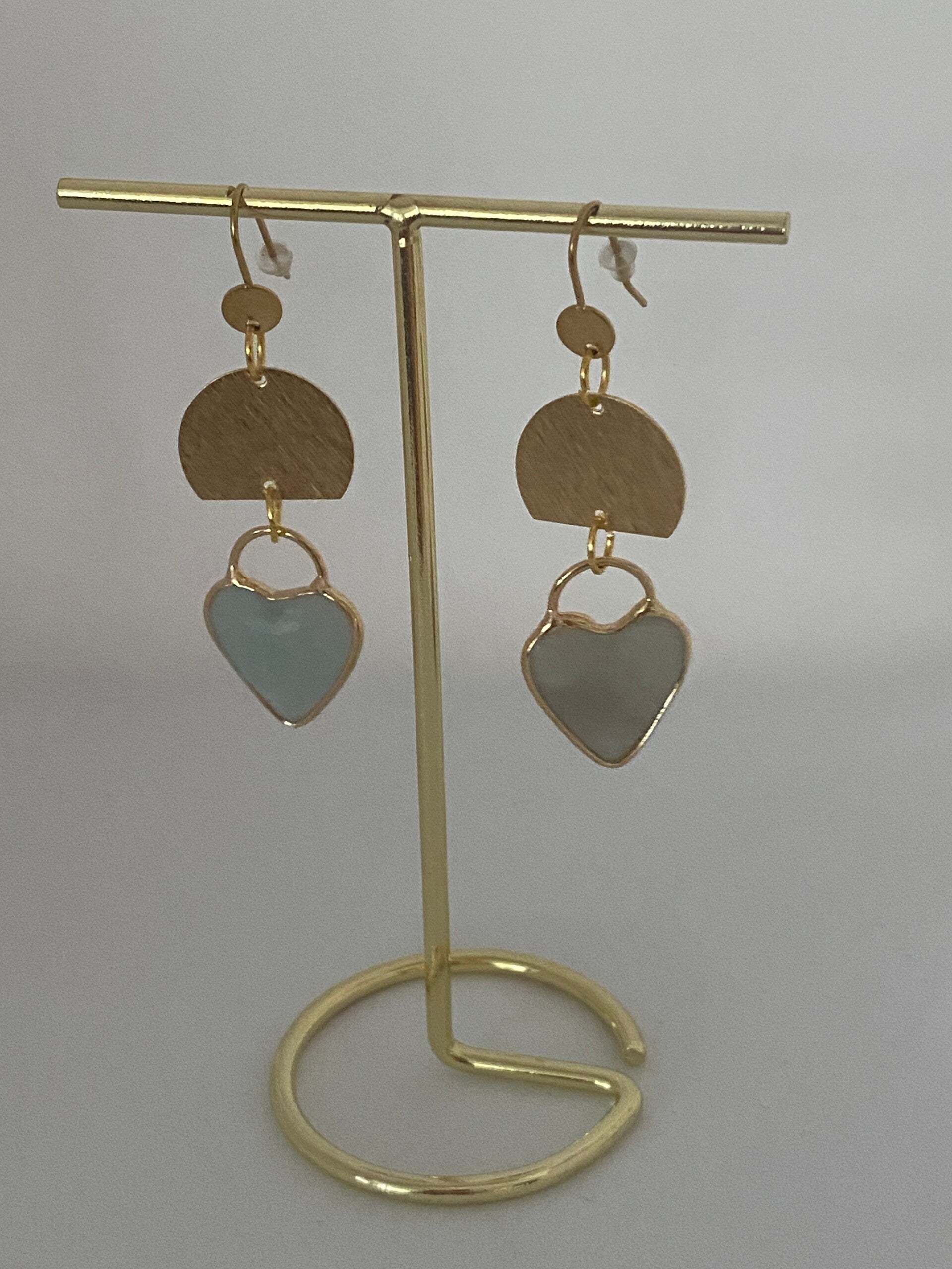 Oorbellen mintgroen/goud