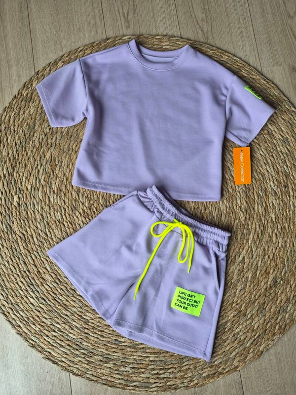 Basic set lila met label
